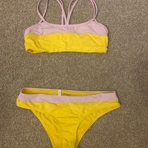 Athleta small yellow and pale pink bikini.